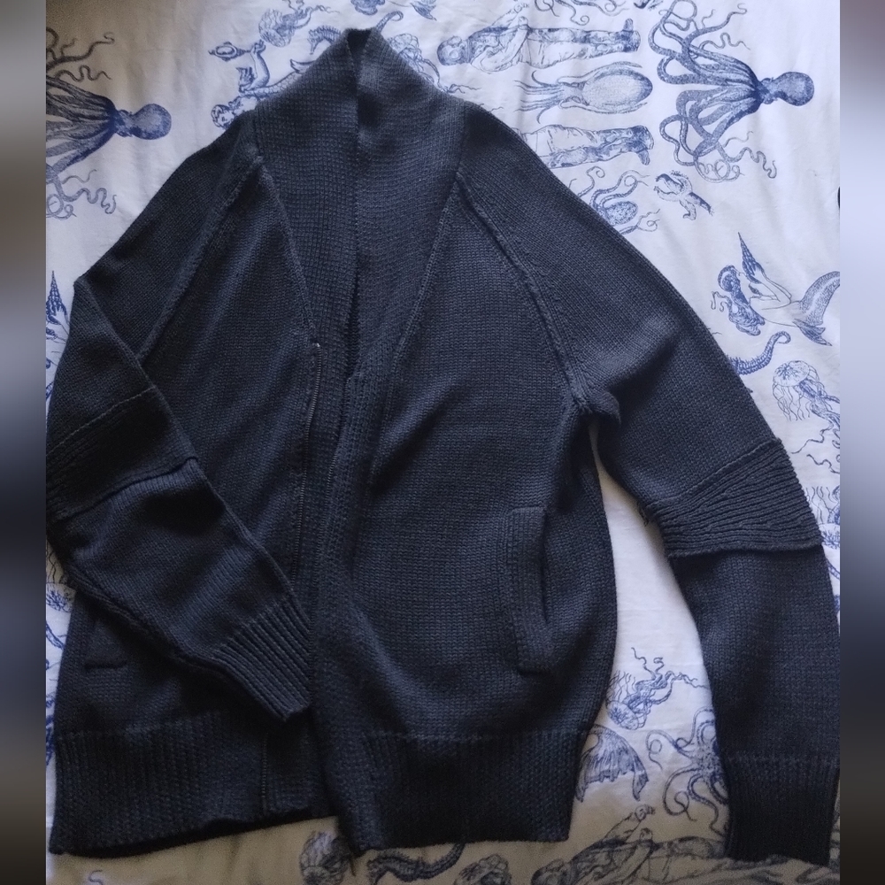 Grey Zip up Cardigan